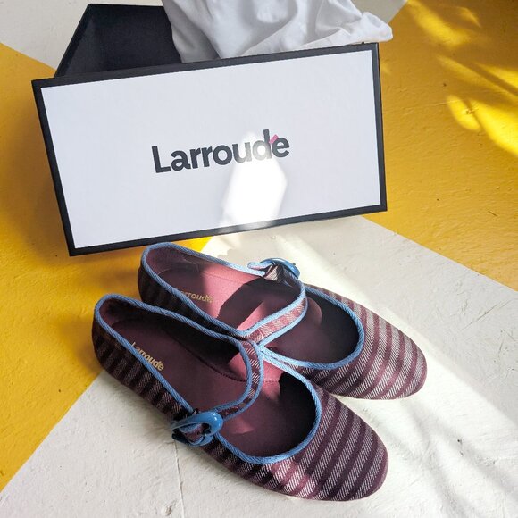 Larroude Shoes - Larroudé Verona Stripe Ballet Flats Size 8.5